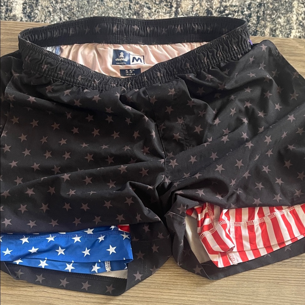 Chubbies American Flag Lined Athletic Shorts 5.5 in Size M